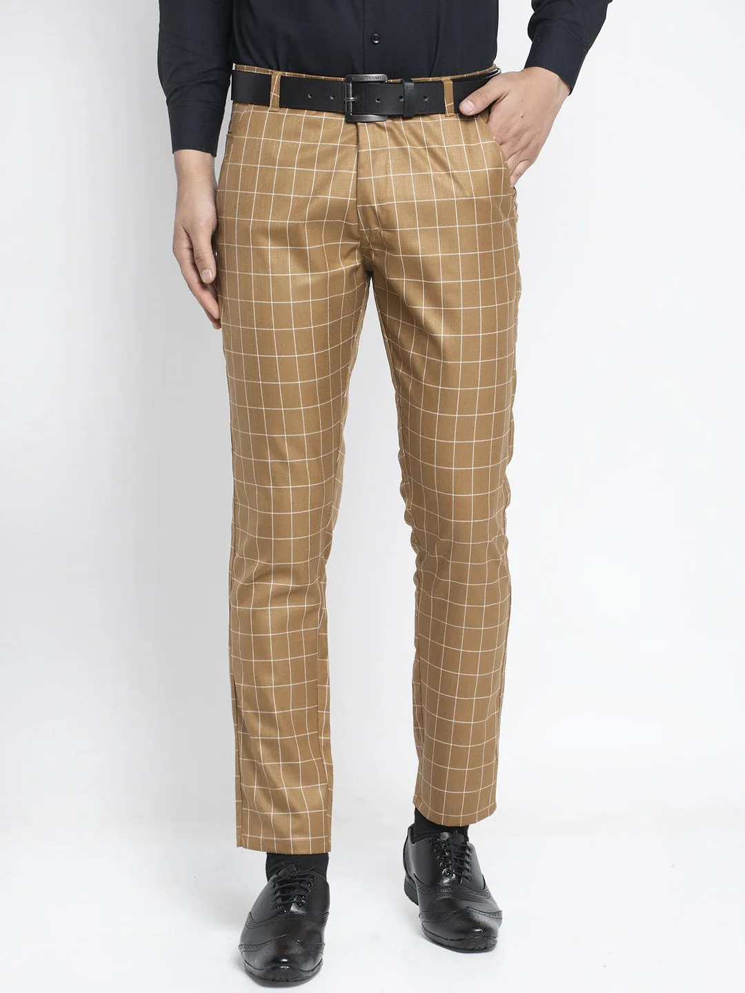 Men's Brown Formal Trousers ( FGP 260Brown ) - Jainish