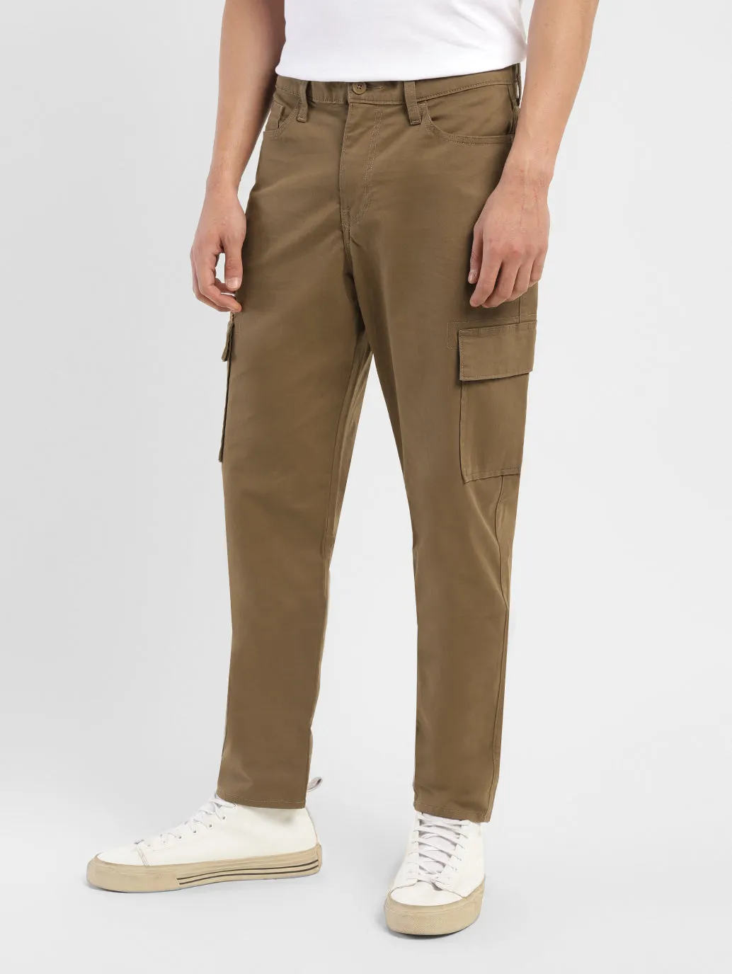 Men's Brown Loose Fit Cargo