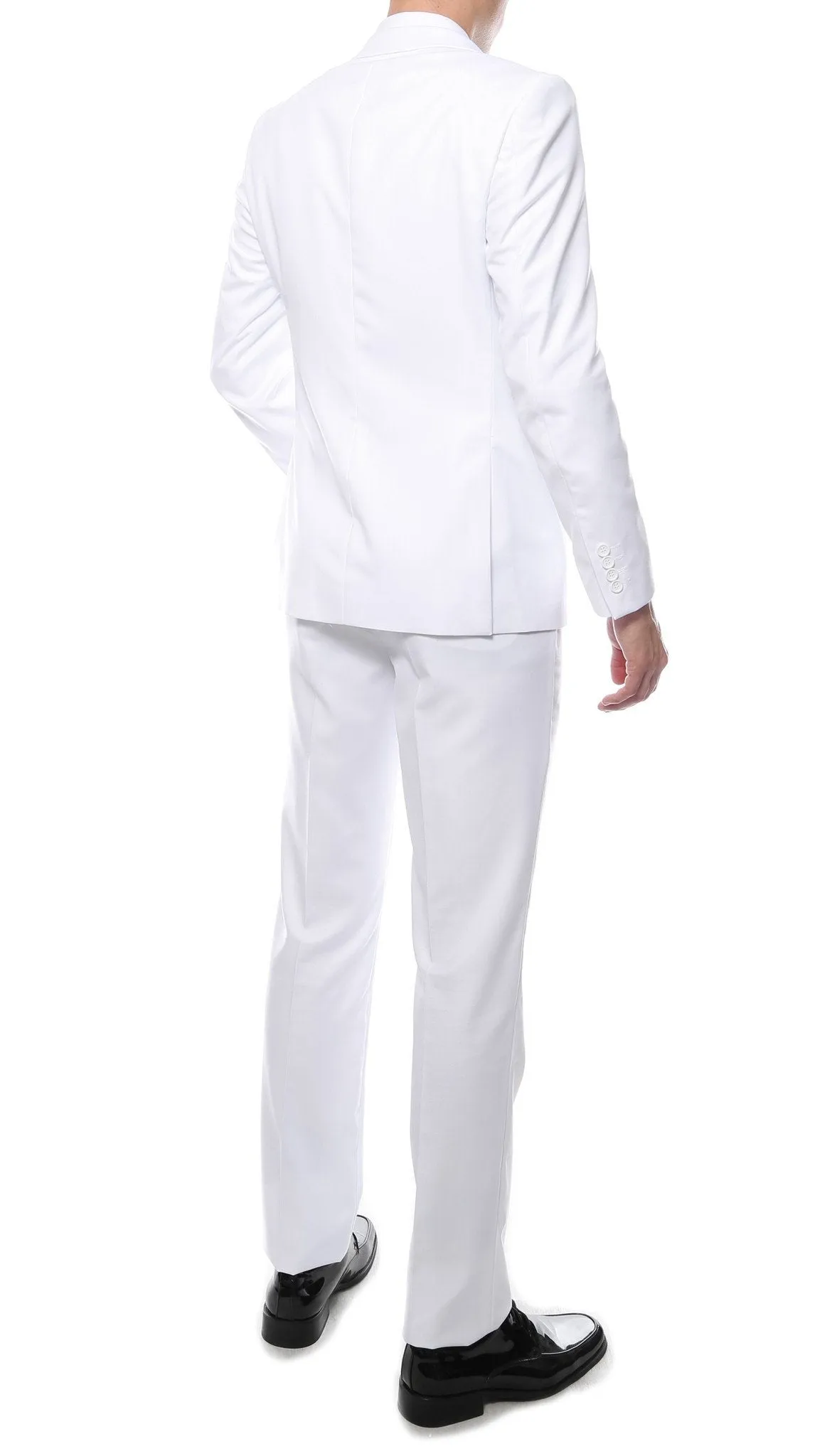 Mens ZNL22S 2pc 2 Button Slim Fit White Zonettie Suit