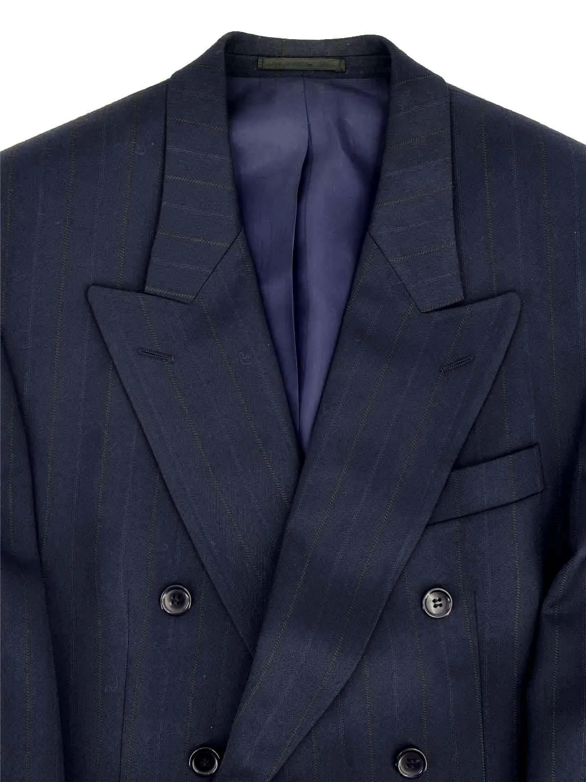 Navy Blue Pinstripe 1940s Demob Look Suit