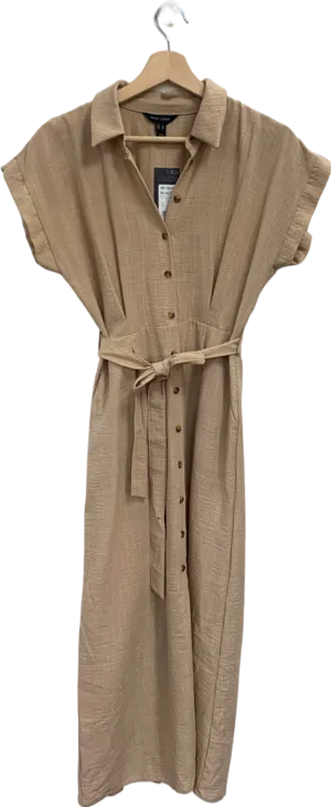 New Look Beige Lily Button Through Shirt Dress UK 8