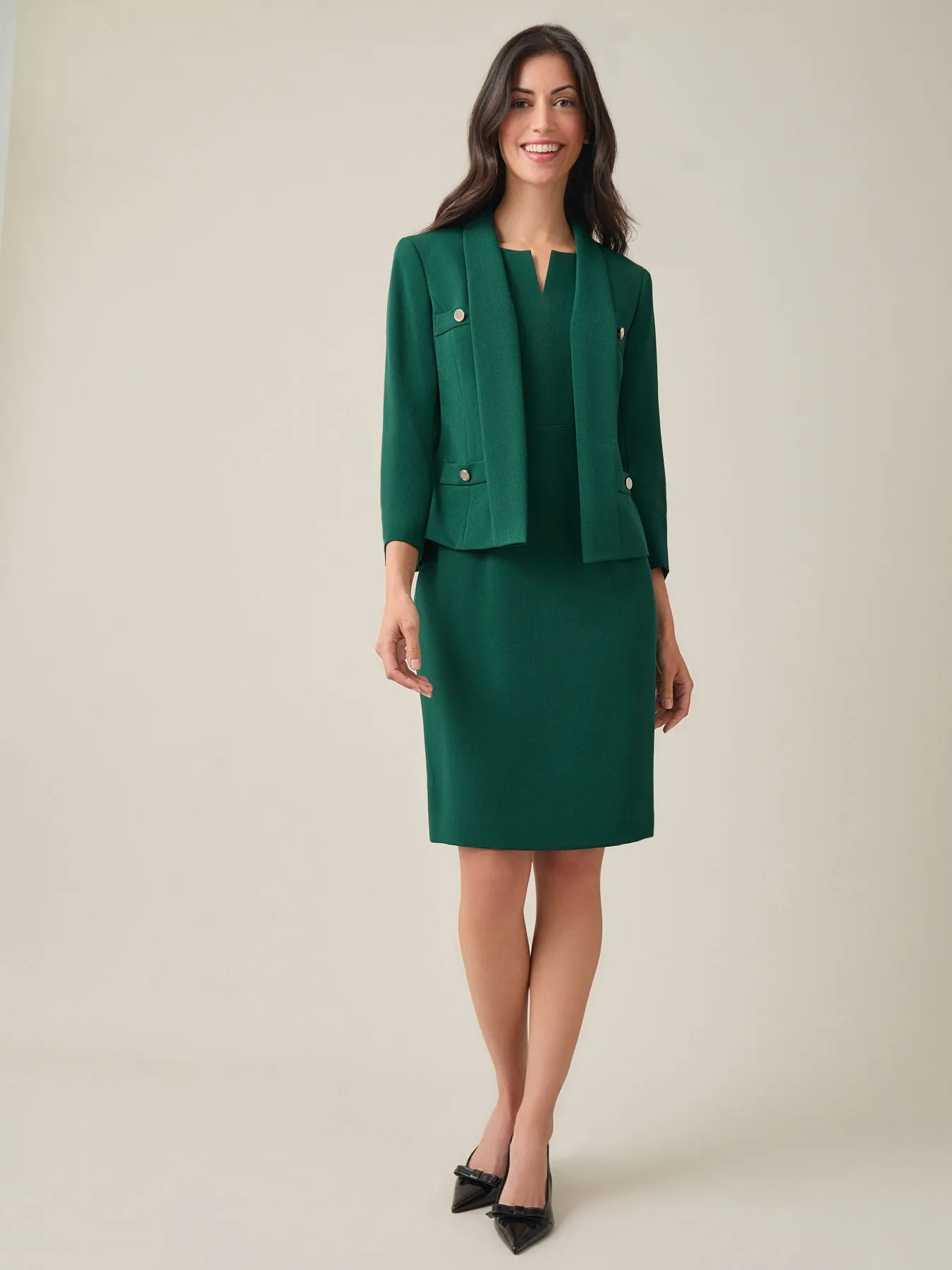 Petite Shawl Collar Jacket, Iconic Stretch Crepe