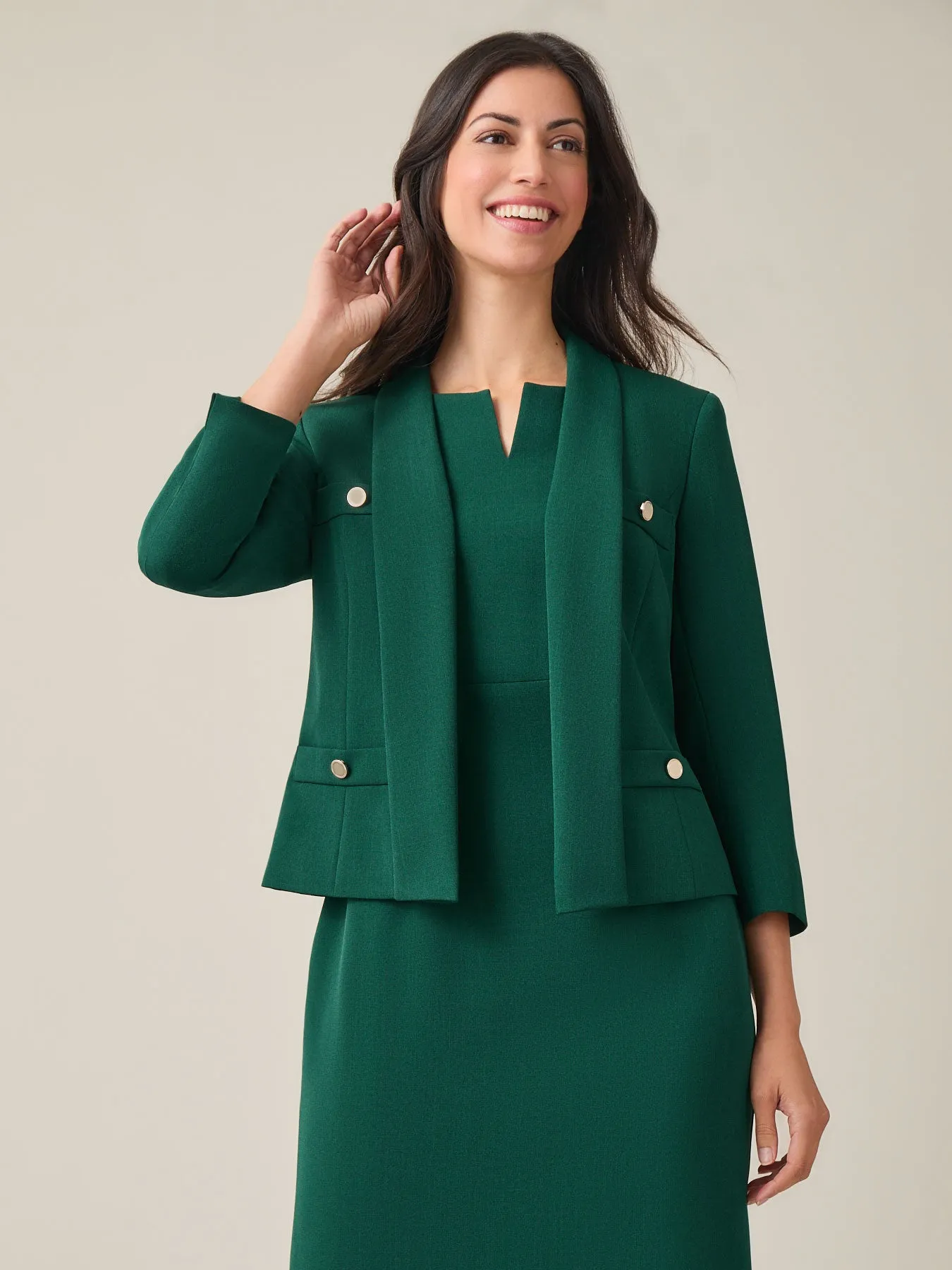 Petite Shawl Collar Jacket, Iconic Stretch Crepe