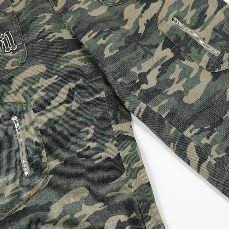 PopFlying High Street Camouflage Cargo Pants Jeans