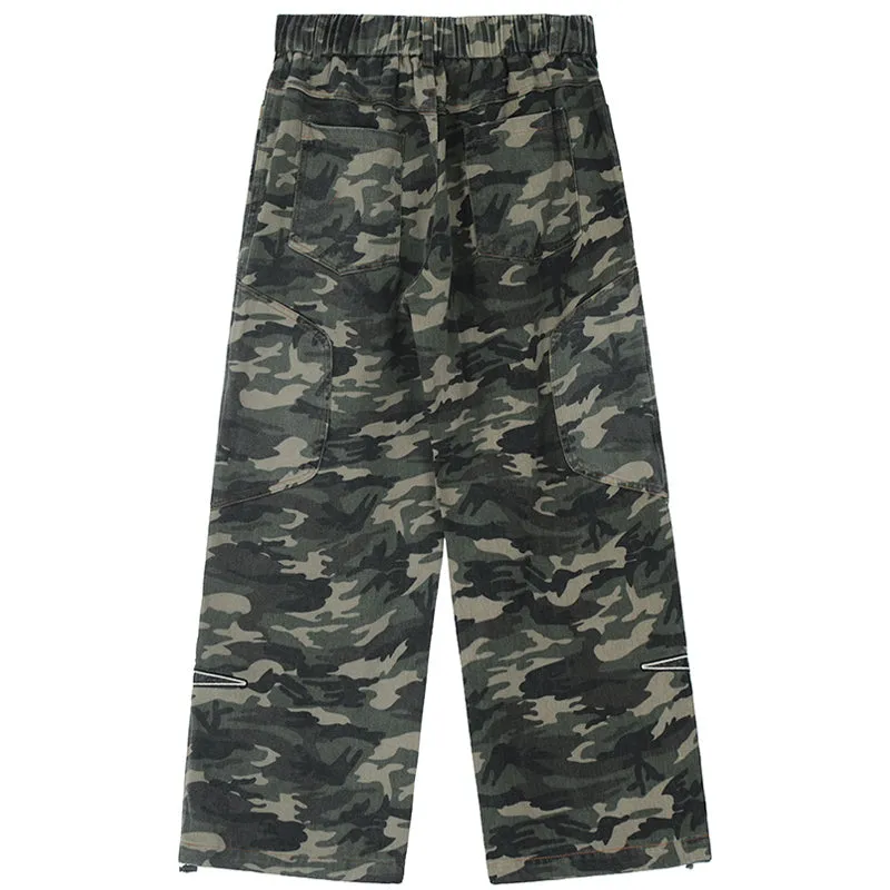 PopFlying High Street Camouflage Cargo Pants Jeans