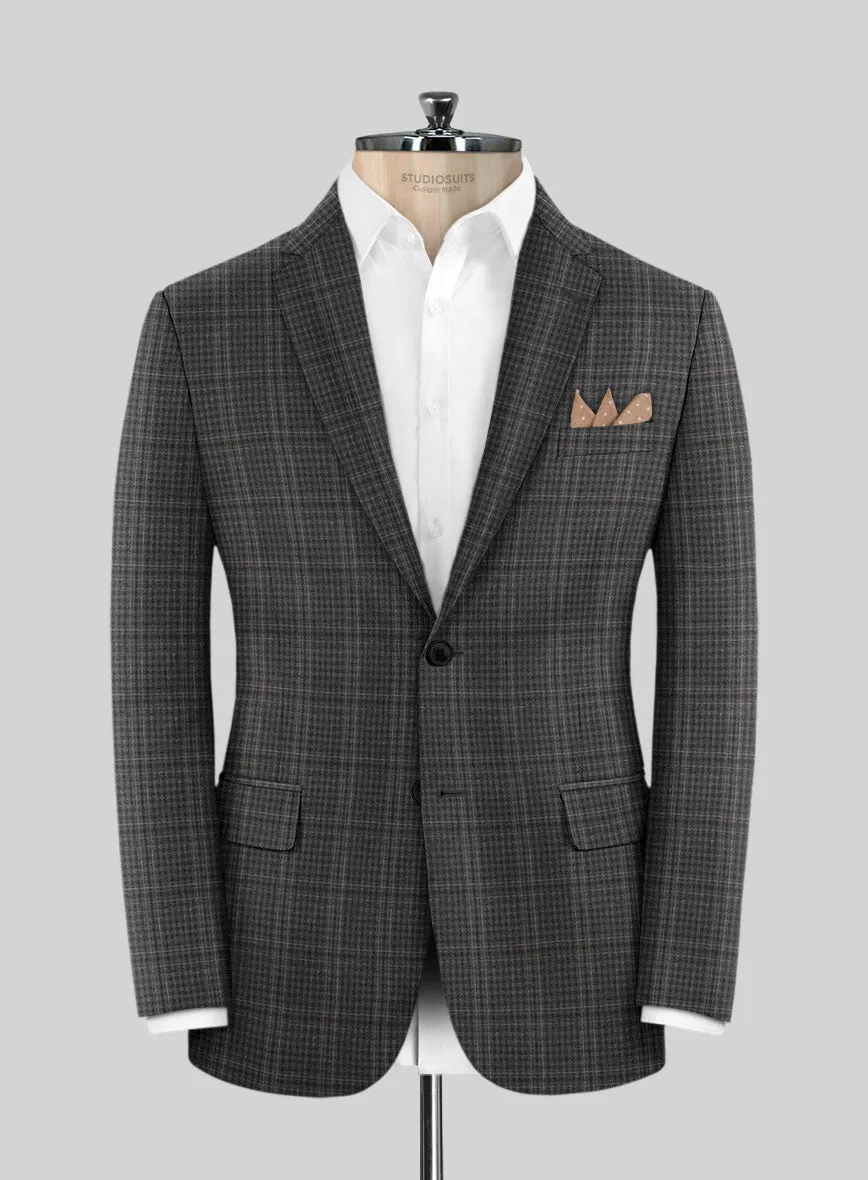 Scabal Azel Black Wool Combination Suit