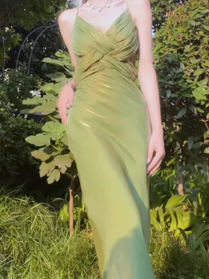 Semi-Formal Sage Green Dress for Wedding Guest