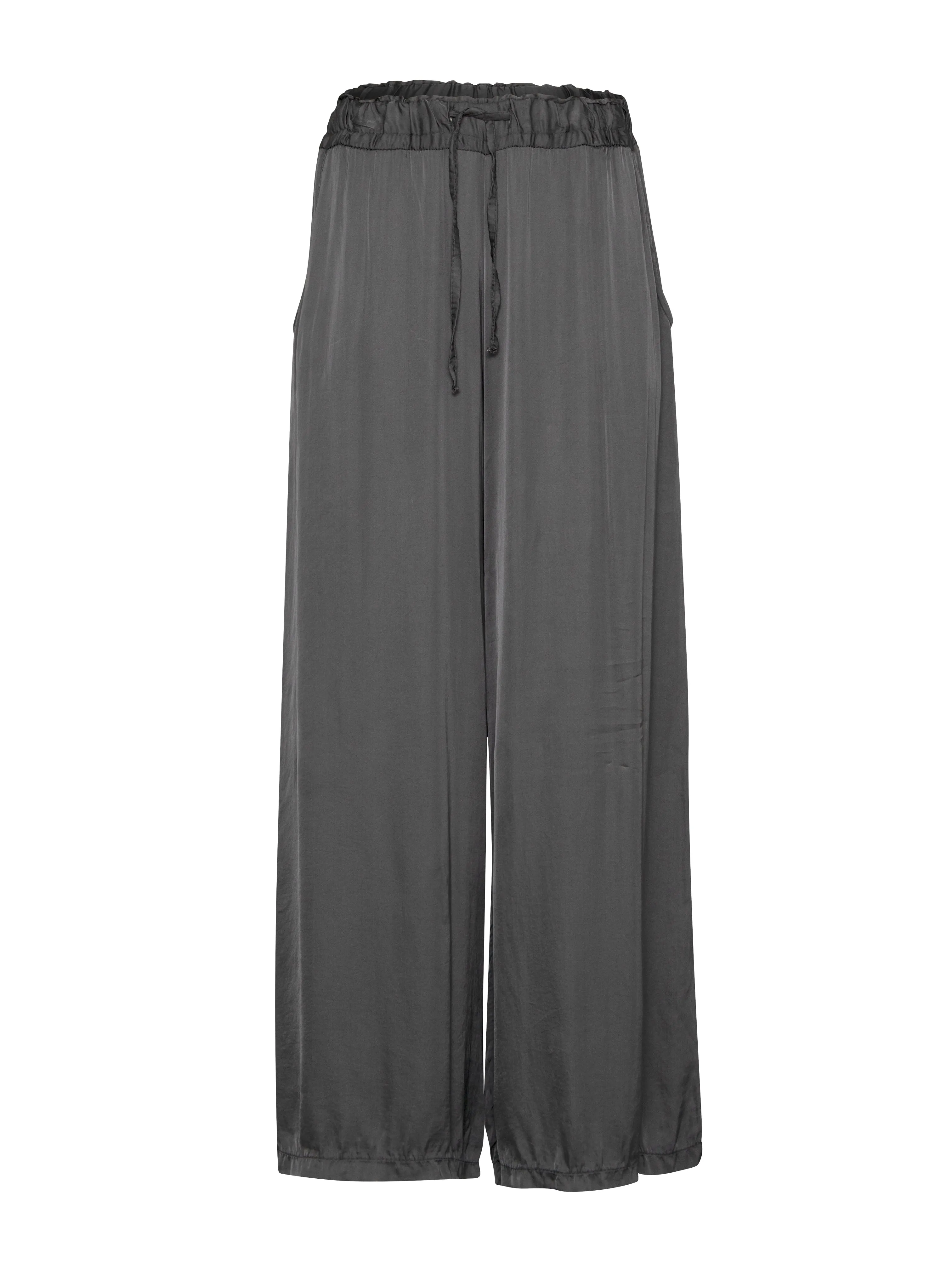 Silk Blend Wide Leg Trousers