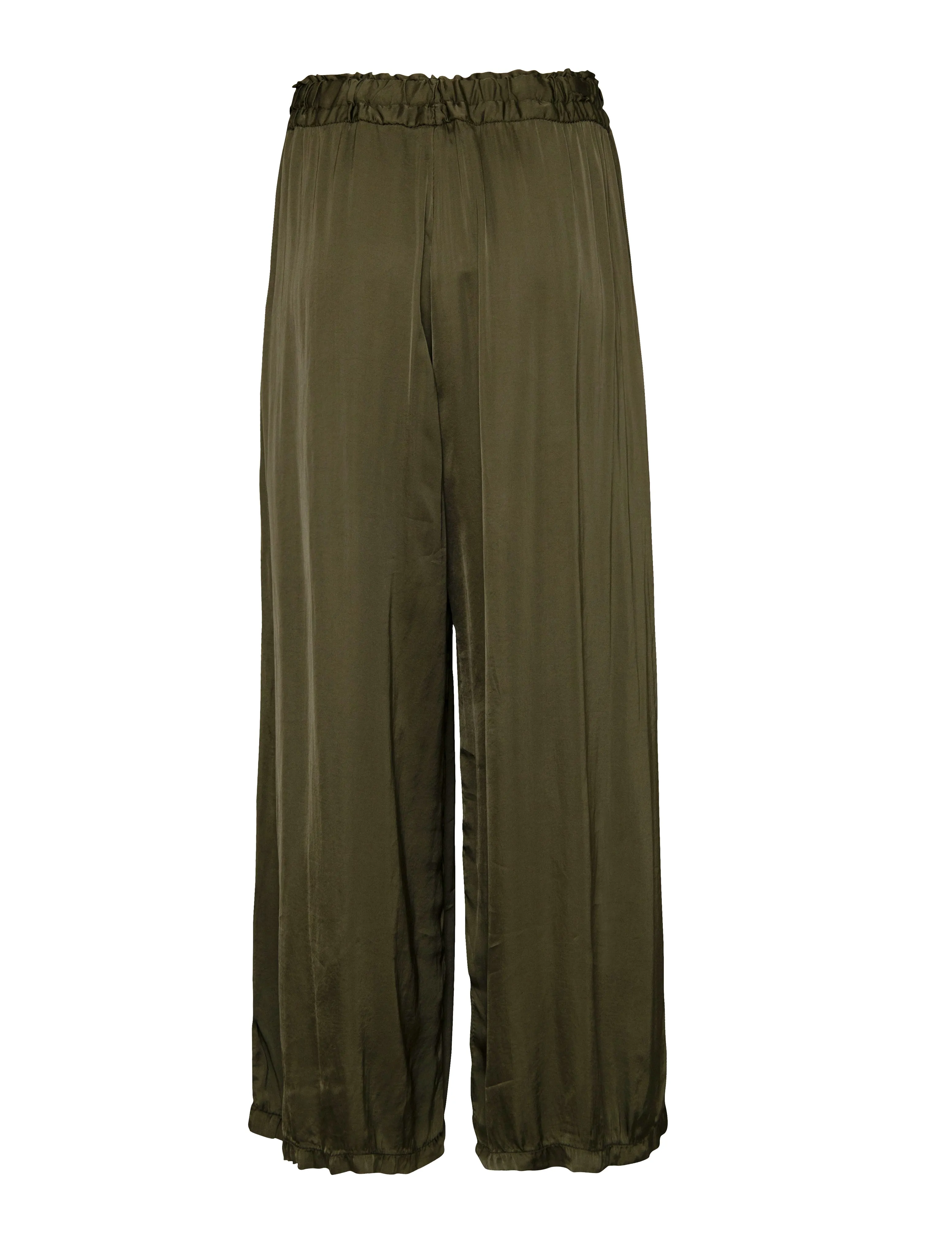 Silk Blend Wide Leg Trousers