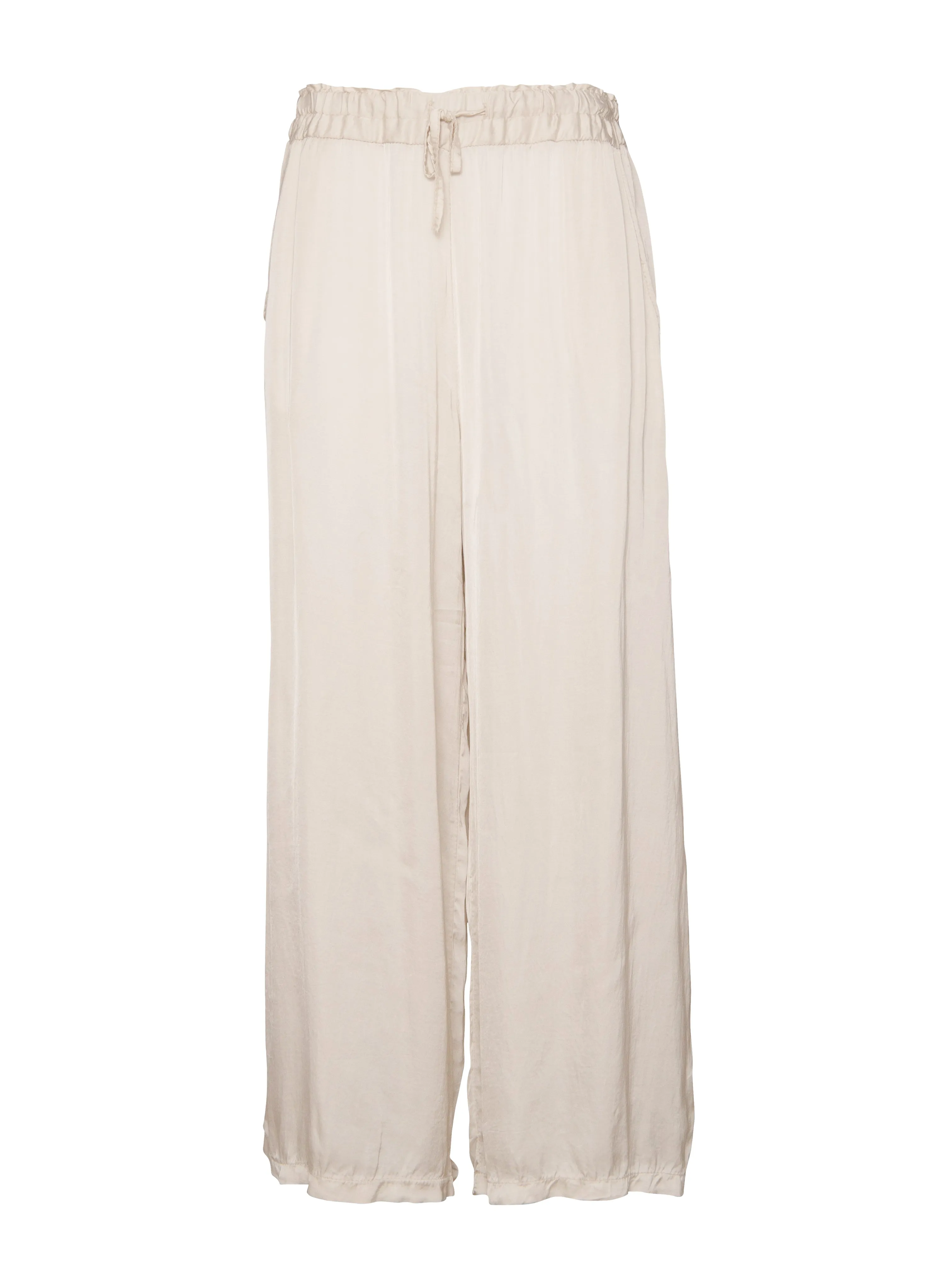 Silk Blend Wide Leg Trousers