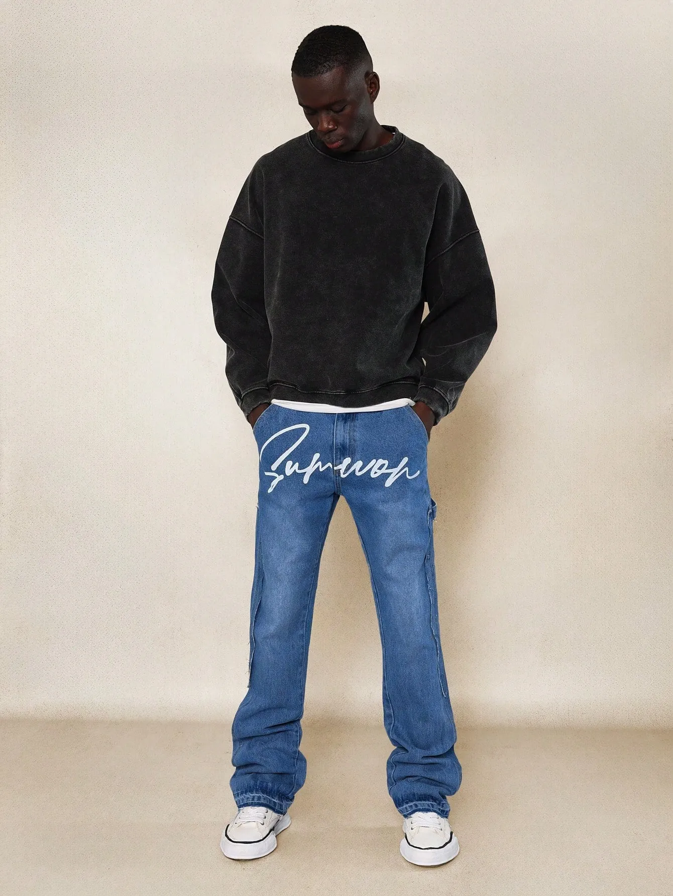 Slim Fit Raw Edge Jean