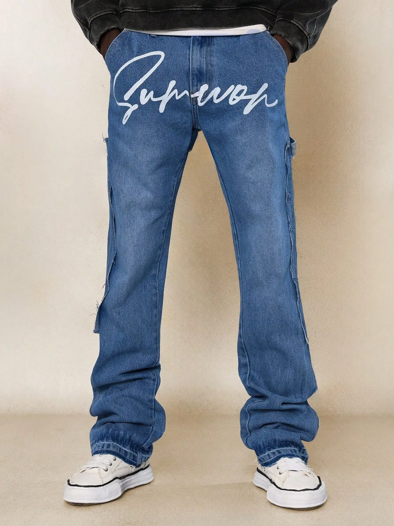 Slim Fit Raw Edge Jean