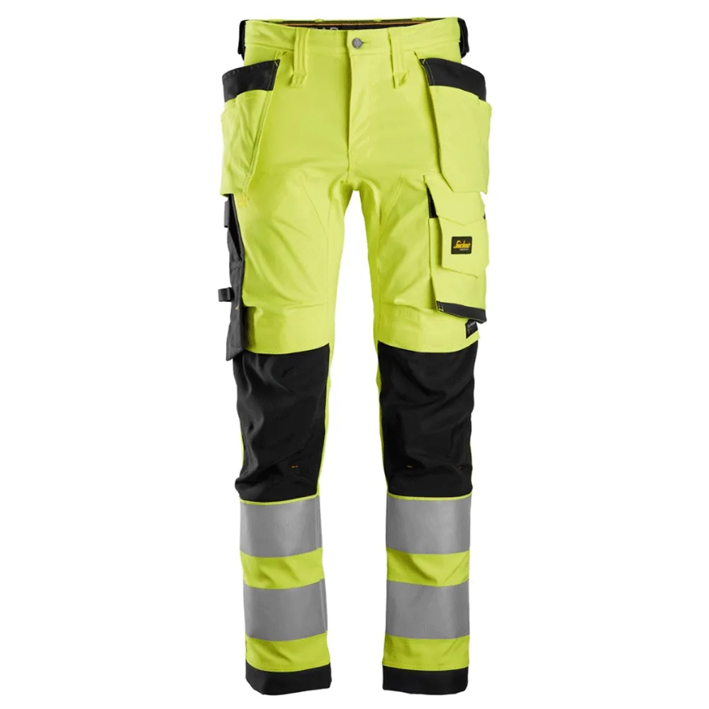 Snickers 6243 AllroundWork, Hi-Vis Stretch Kneepad Holster Work Trousers Class 2 Various Colours