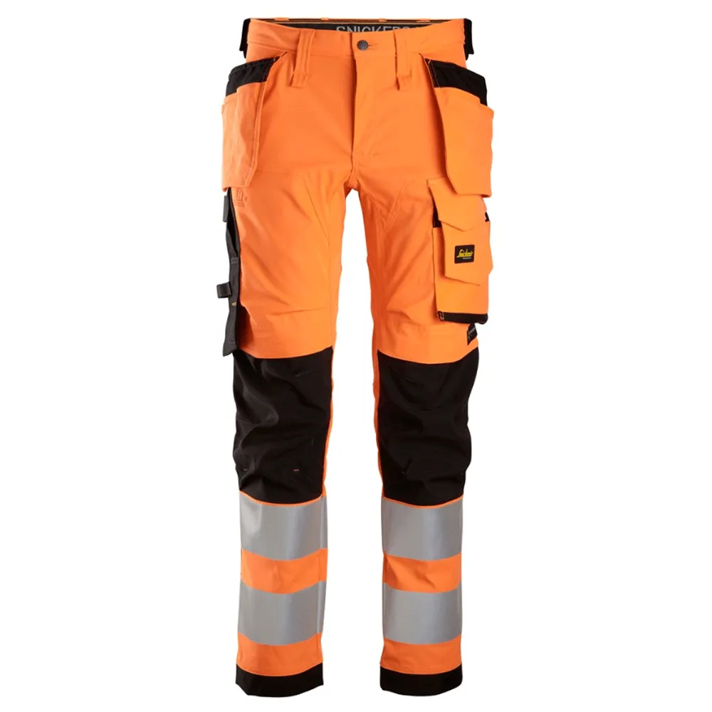 Snickers 6243 AllroundWork, Hi-Vis Stretch Kneepad Holster Work Trousers Class 2 Various Colours