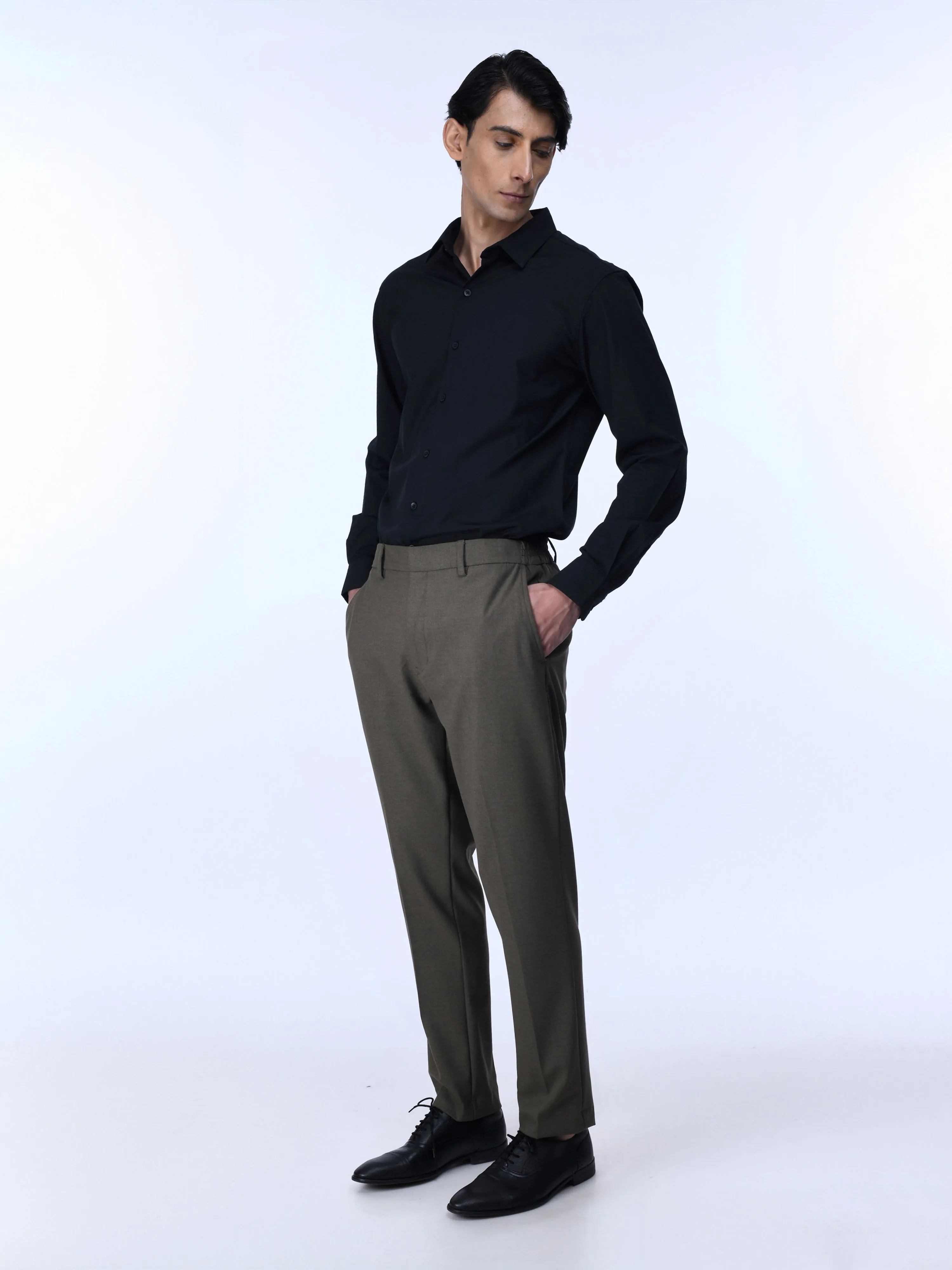 Soft Miracle Brown Tailored Trousers