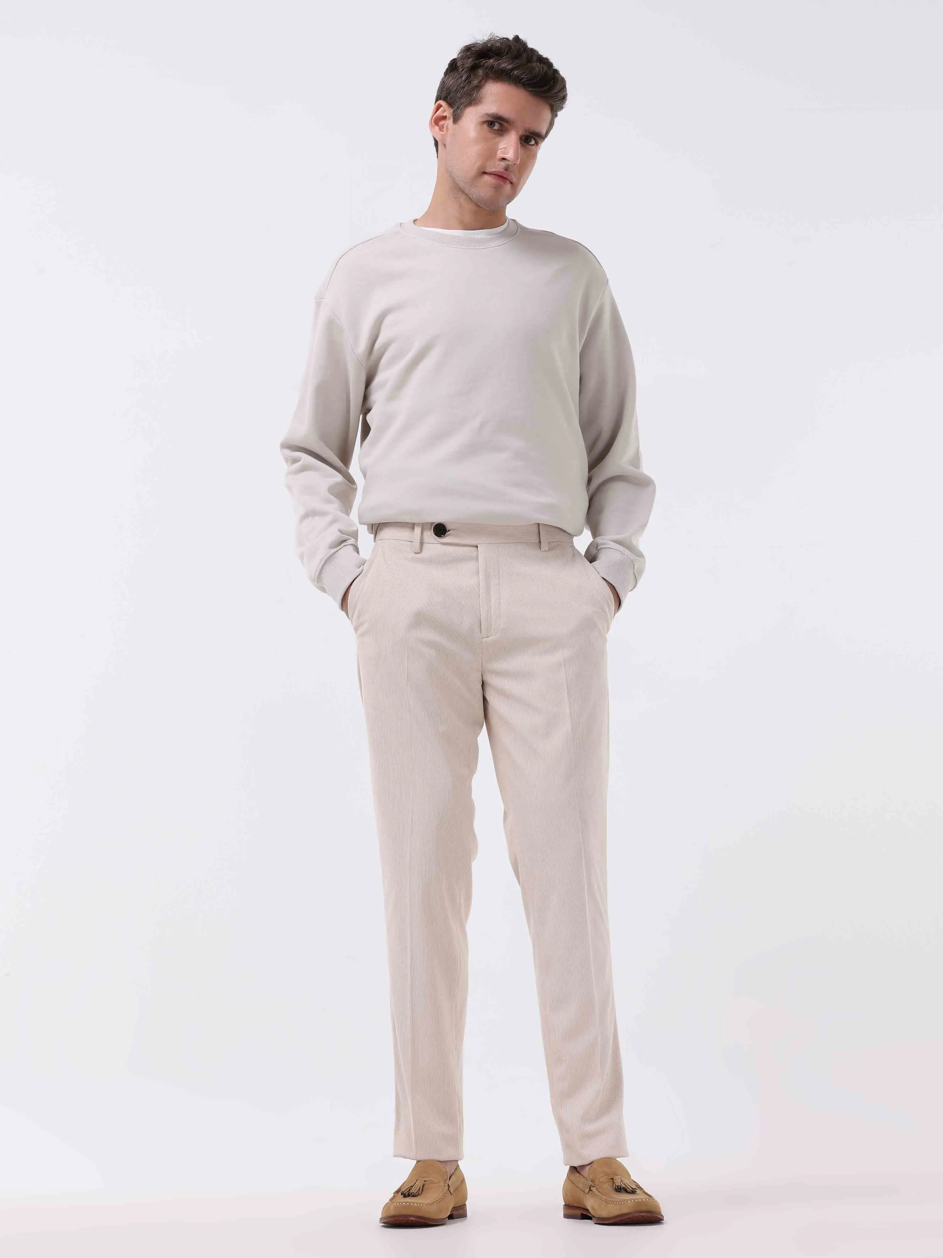 Statement Corduroy Cream Pant