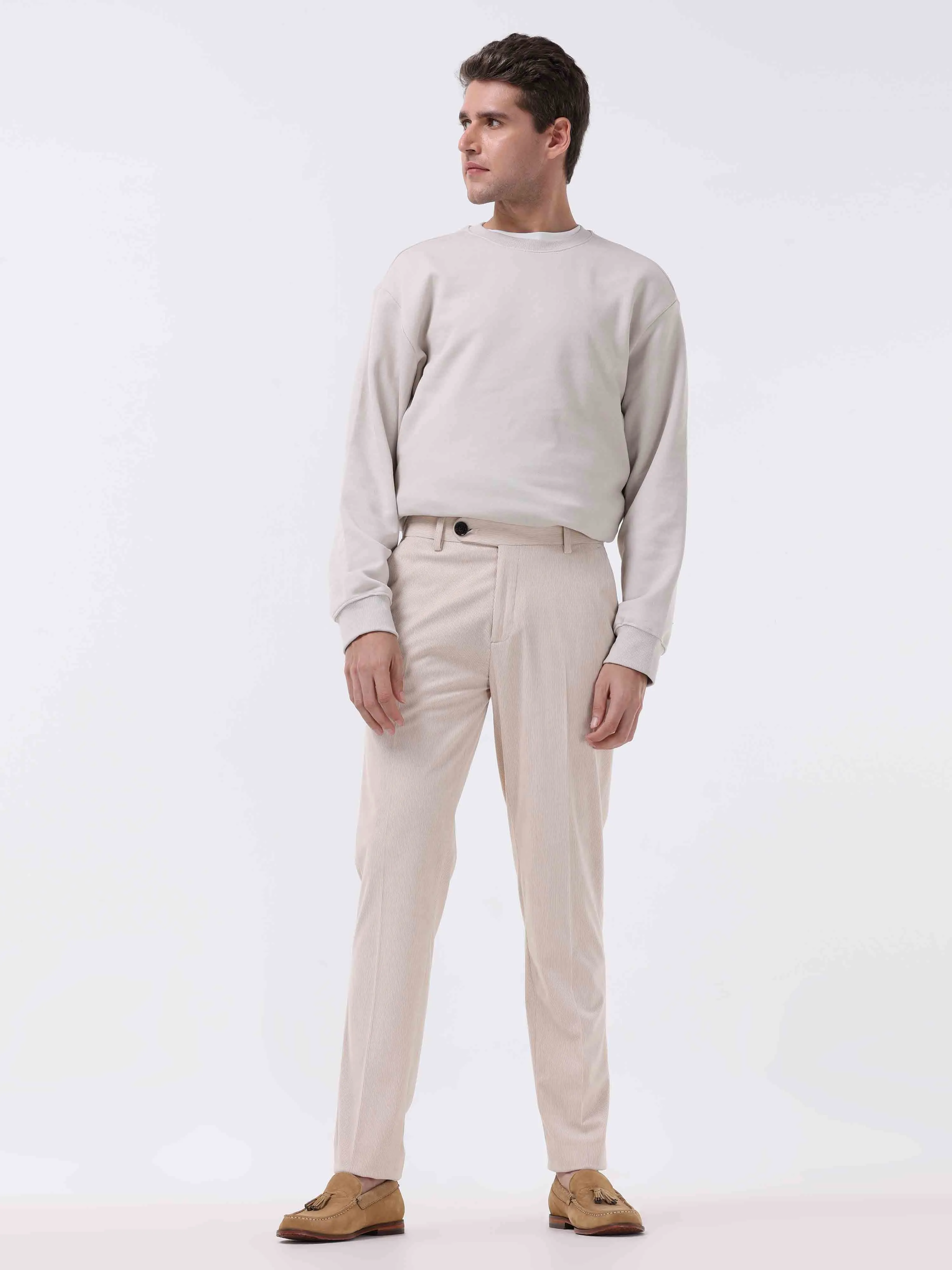 Statement Corduroy Cream Pant