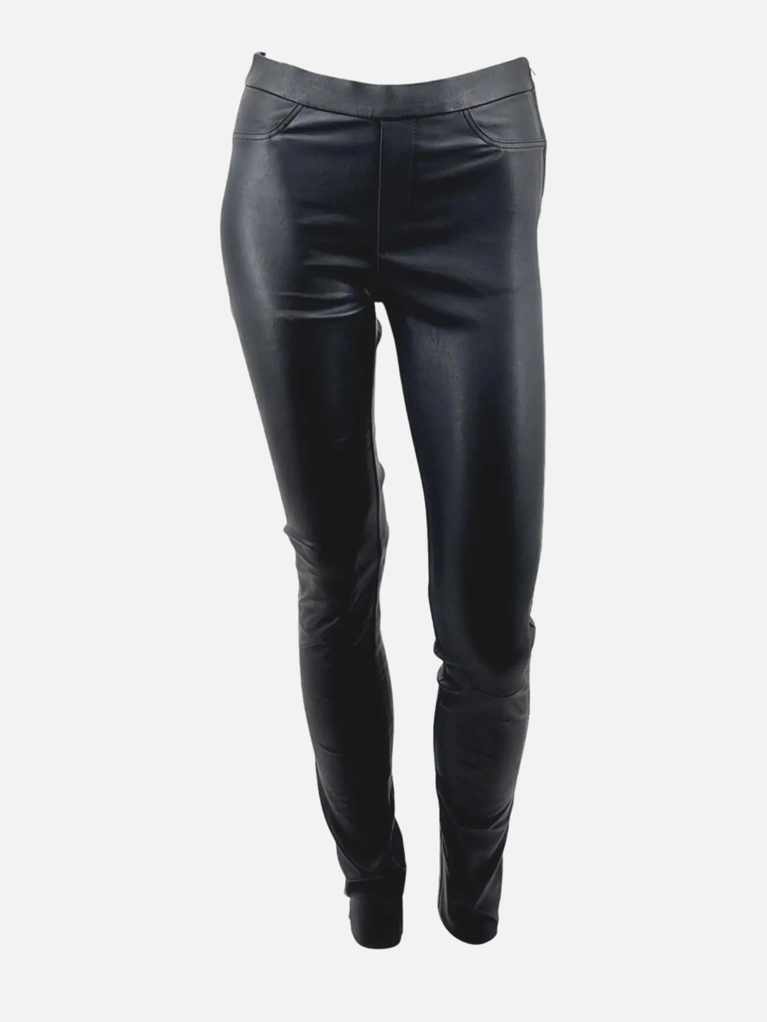 Stephanie Trouser - Lamb Stretch Leather - Women - Black