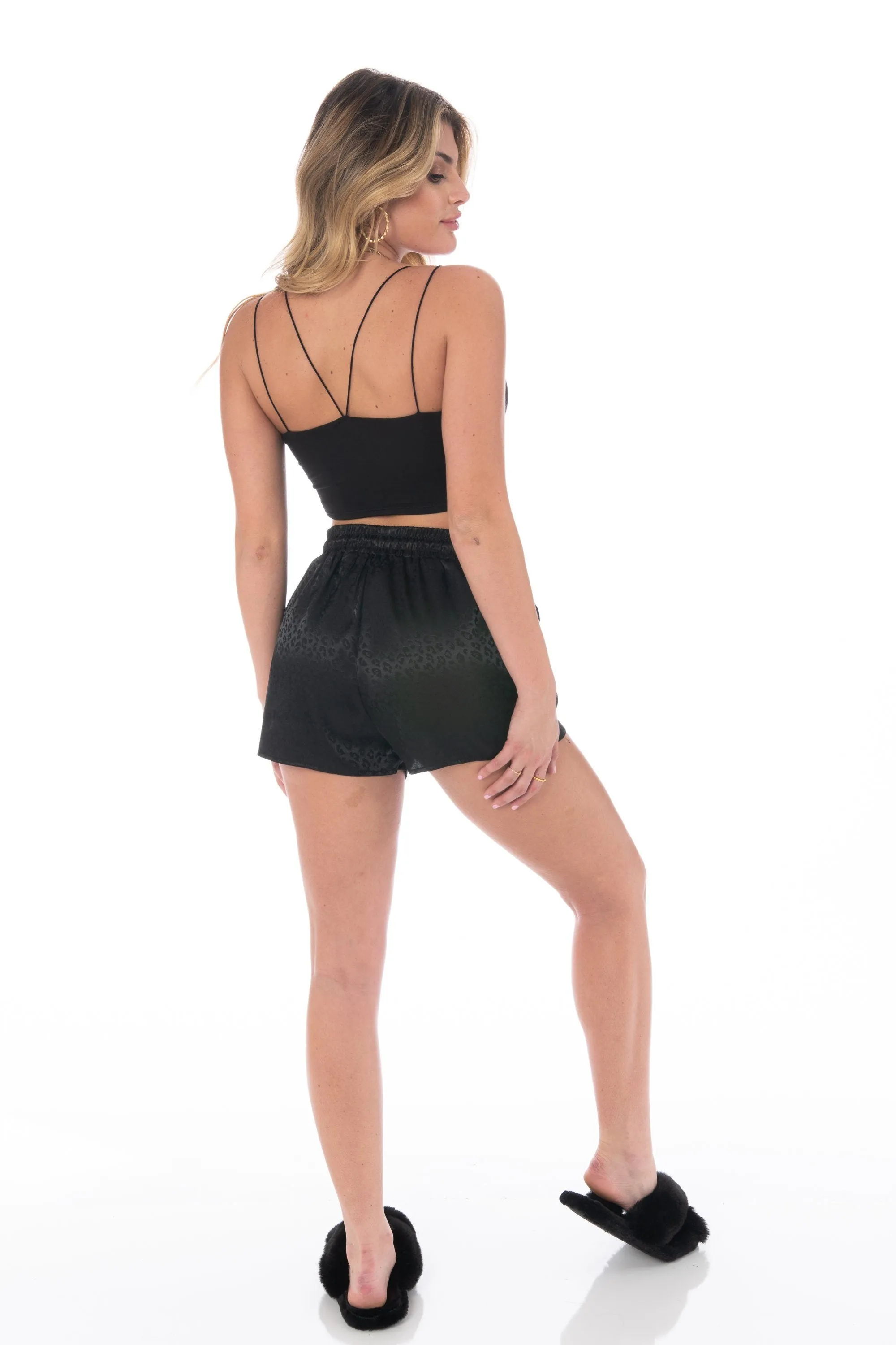 Temptress Satin Shorts Black