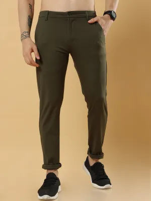 Tencel Stretchable Dark Olive Trousers