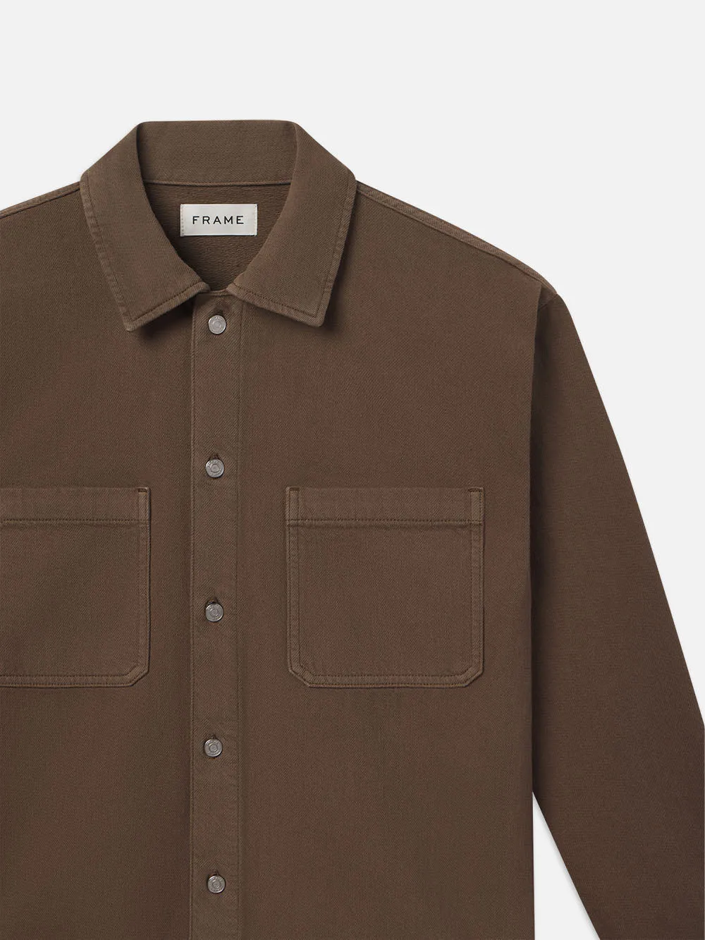 Textured Terry Relaxed Shirt -- Soft Mocha