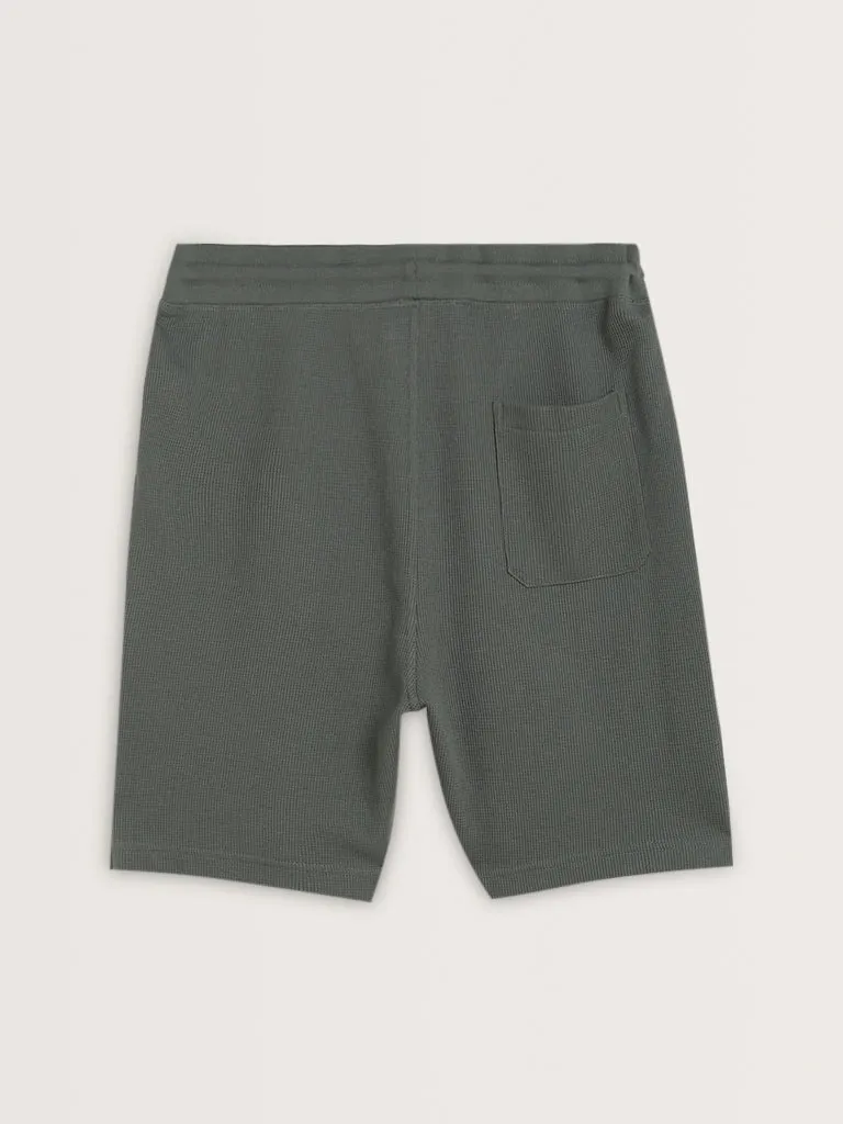 WES Lounge Sage Mid-Rise Relaxed Fit Shorts