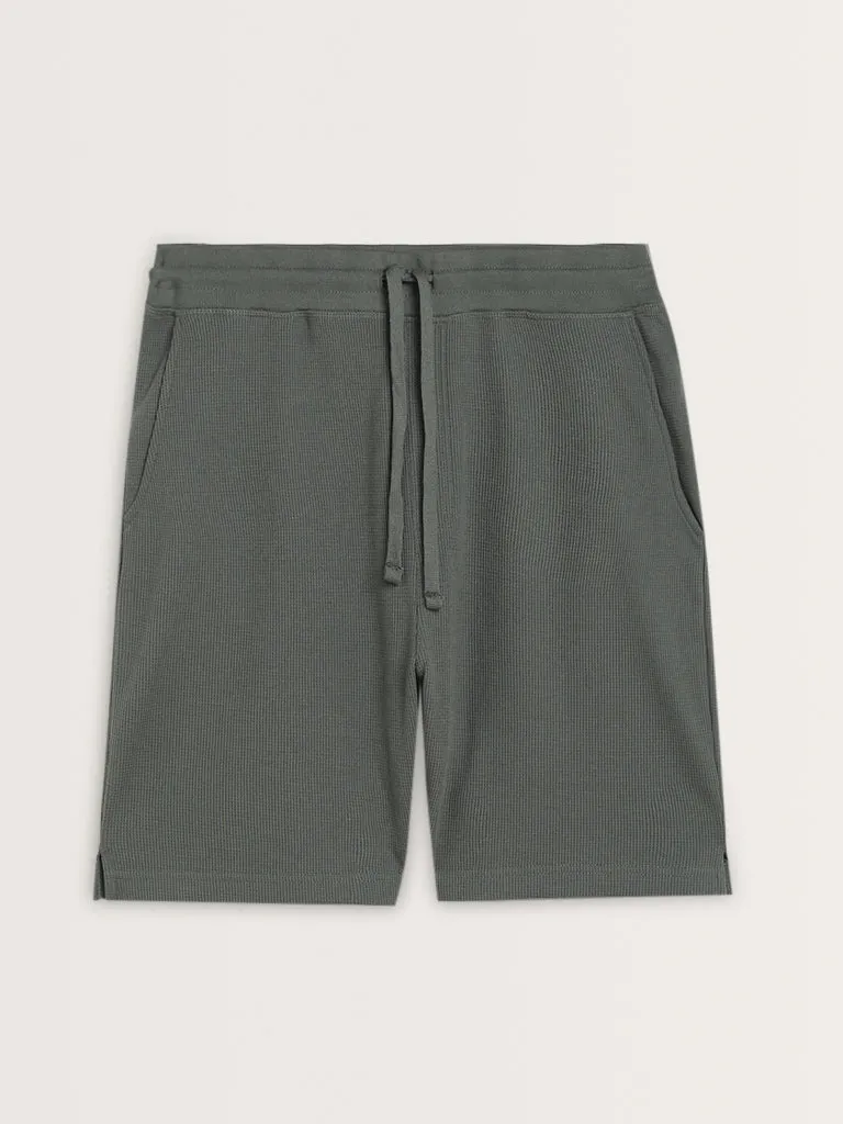 WES Lounge Sage Mid-Rise Relaxed Fit Shorts