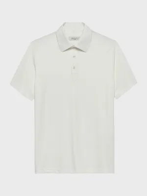 WHITE MERSINO POLO SHIRT