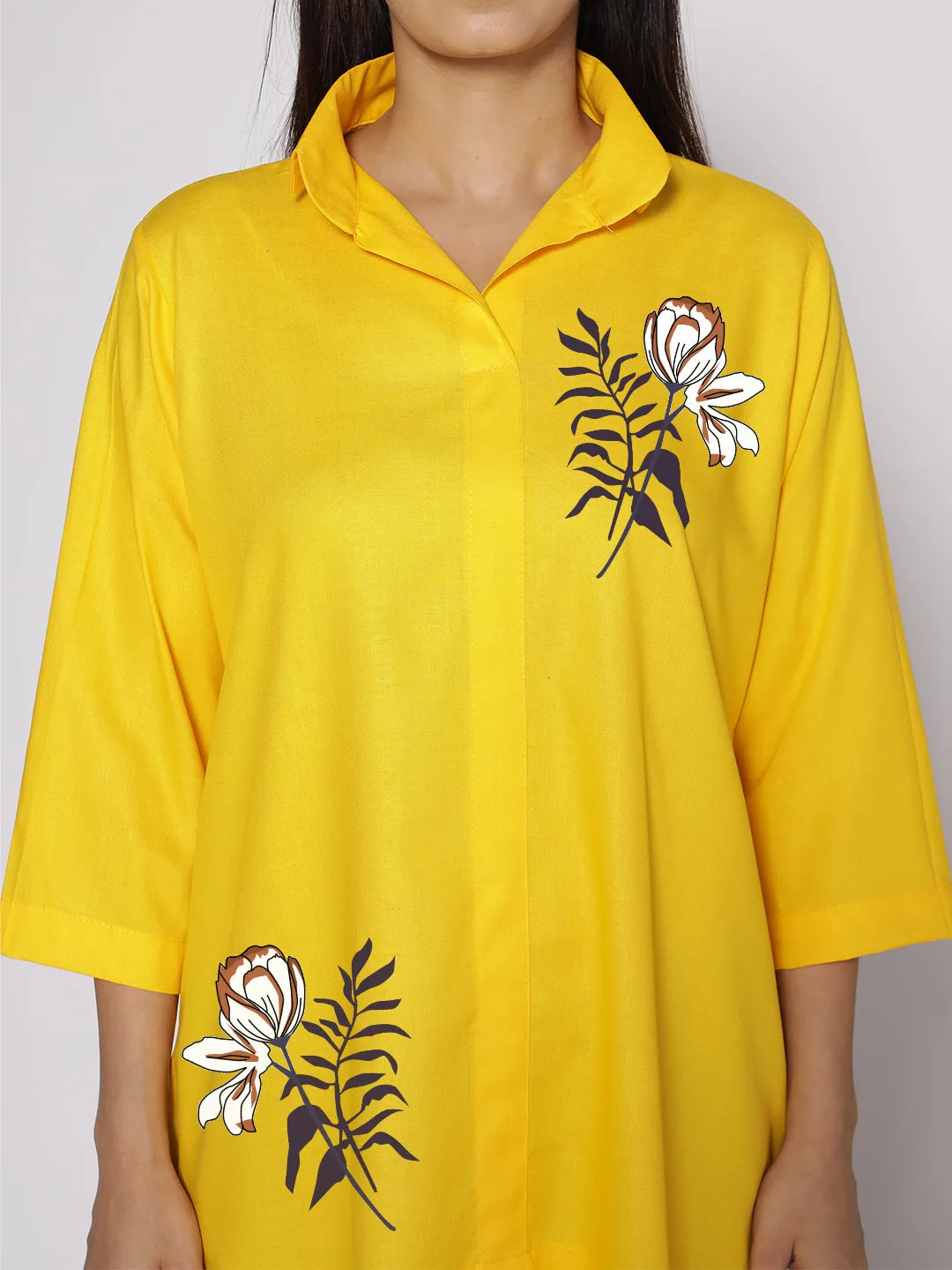 Yellow Rayon ShirtTop - Solros